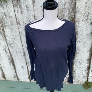 Anthropologie navy blue long sleeve size small